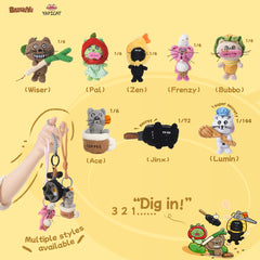 Bazuuyu-YAPICAT Feast Mobile Strap Series Plush Blind Box, Collectible Toys Home Decorations,Cute Bag Charm for Purse & Backpack, Holiday Birthday Gifts for Girls and Boys