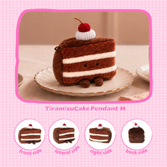 Bazuuyu ⅛Sweetie-Tiramisu Cake Plush Pendant Collectible Toys Home Decorations,Cute Bag Charm Pendant for Purse & Backpack, Holiday Birthday Gifts for Girls and Boys,5.91 inch