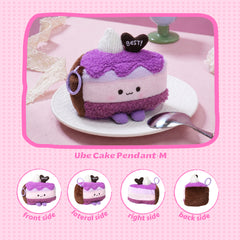 Bazuuyu ⅛Sweetie-Purple Sweet Potato Cake Plush Pendant Collectible Toys Home Decorations,Cute Bag Charm Pendant for Purse & Backpack, Holiday Birthday Gifts for Girls and Boys,5.91 inch