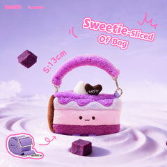 Bazuuyu ⅛Sweetie-Purple Sweet Potato Cake, Cute Plush Crossbody Bag, Kawaii Cartoon Handbag with Removable Strap, Sweet Aesthetic Plush Purse for Girls