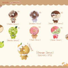 Bazuuyu-Sweetie Donut Plush Blind Box, Cute Donut Stuffed Keychain, Soft Fluffy Bag Charm, Kawaii Dessert Plush Pendant, Collectible Toy Gift for Girls And Boys