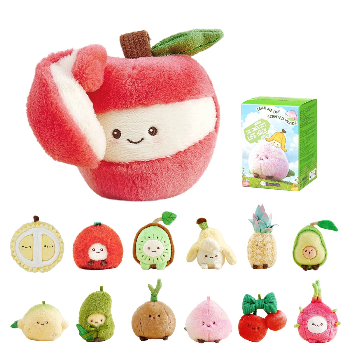 BAZUUYU Baba Orchard Series with Scented Plush Blind Box, Collectible Toys Home Decorations,Cute Bag Charm Pendant for Purse & Backpack, Holiday Birthday Gifts for Girls and Boys, Single Box