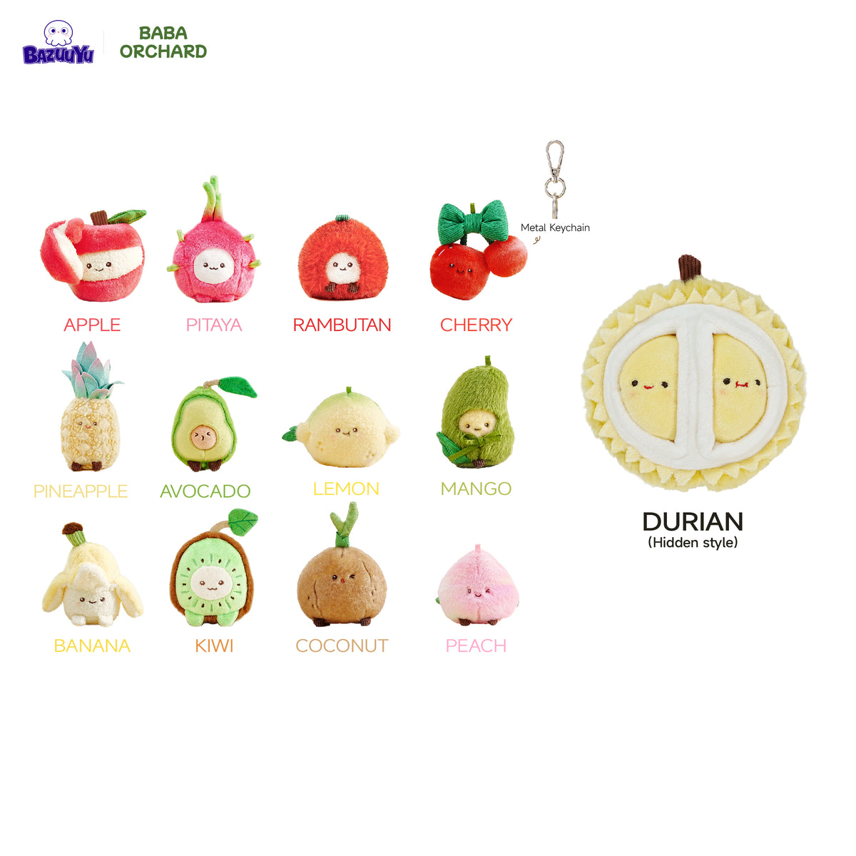 BAZUUYU Baba Orchard Series with Scented Plush Blind Box, Collectible Toys Home Decorations,Cute Bag Charm Pendant for Purse & Backpack, Holiday Birthday Gifts for Girls and Boys, Single Box