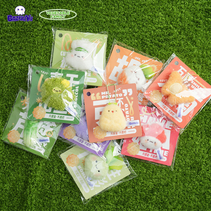 Bazuuyu Vegetable Family Series Plush Stuffed Toy Use For Backpack Charm Or Refrigerator Magnet Lovely And Cute Toys