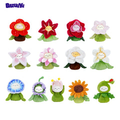 Bazuuyu Easy Flower  Plush Blind Box, Kawaii Magnetic Flower Stuffed Doll Collectible Bag Charm, Cute Mystery Toy Gift for Girls