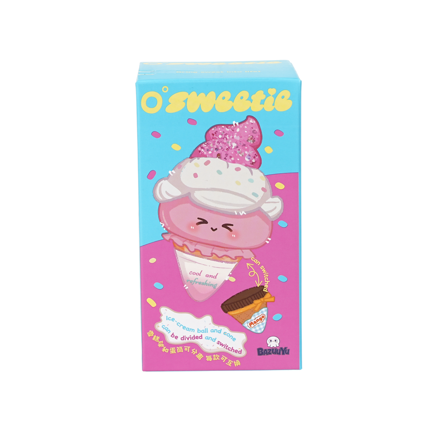 Bazuuyu 0℃Sweetie-Icecream Plush Blind Box, Kawaii Detachable Swapable Cone Stuffed Doll, Cute Collectible Mystery Toy Gift