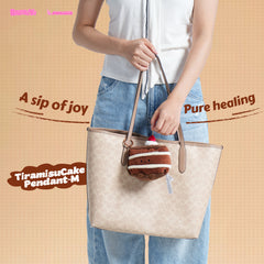 Bazuuyu ⅛Sweetie-Tiramisu Cake Plush Pendant Collectible Toys Home Decorations,Cute Bag Charm Pendant for Purse & Backpack, Holiday Birthday Gifts for Girls and Boys,5.91 inch