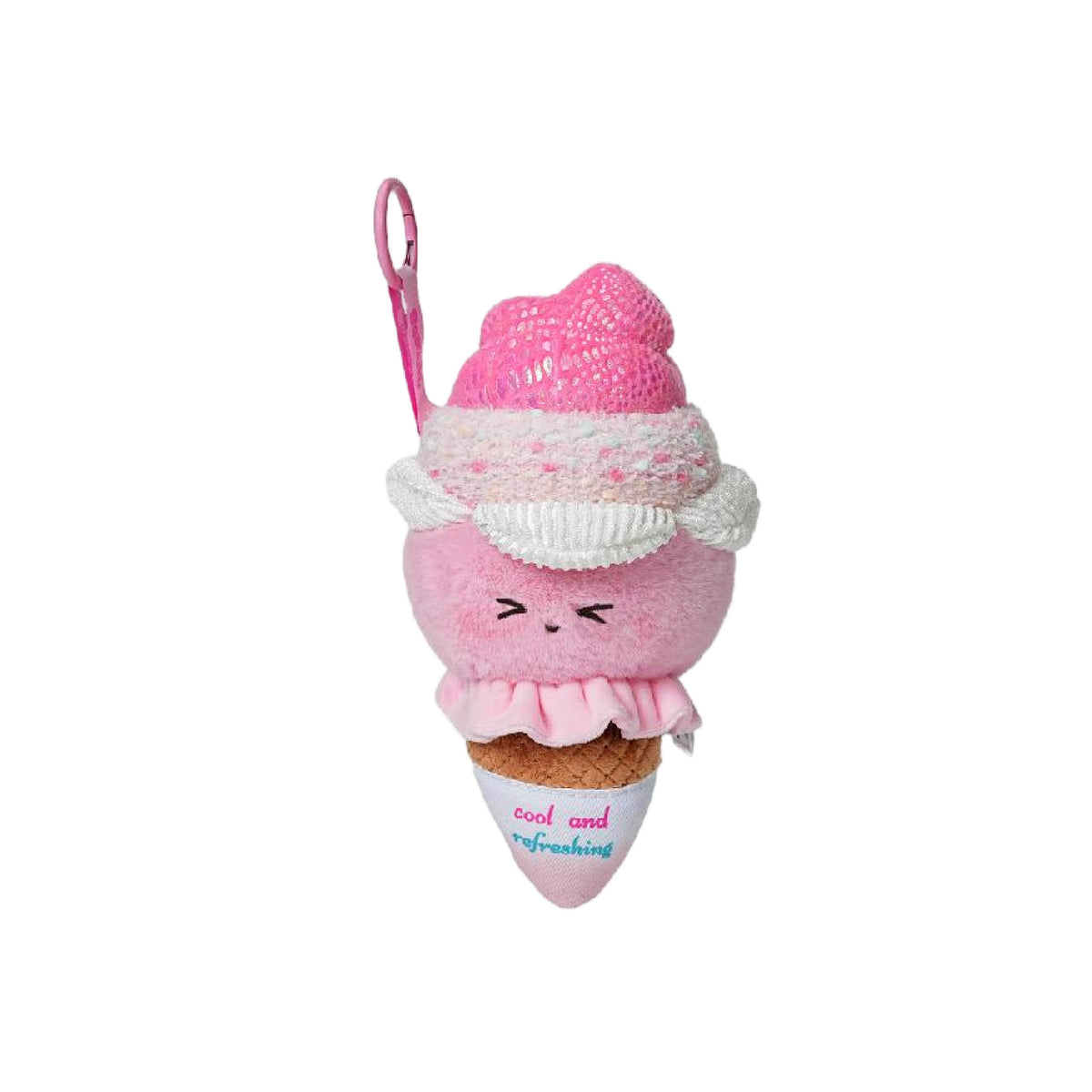 Bazuuyu 0℃Sweetie-Rainbow Ice Cream Plush Pendant,7.48inch Kawaii Detachable Swapable Cone Stuffed Doll, Cute Collectible Mystery Toy Gift