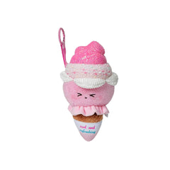 Bazuuyu 0℃Sweetie-Rainbow Ice Cream Plush Pendant,7.48inch Kawaii Detachable Swapable Cone Stuffed Doll, Cute Collectible Mystery Toy Gift