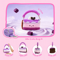 Bazuuyu ⅛Sweetie-Purple Sweet Potato Cake, Cute Plush Crossbody Bag, Kawaii Cartoon Handbag with Removable Strap, Sweet Aesthetic Plush Purse for Girls